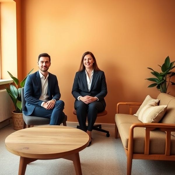 Portret editorial al echipei de trei consultanți într-un birou din Timișoara
